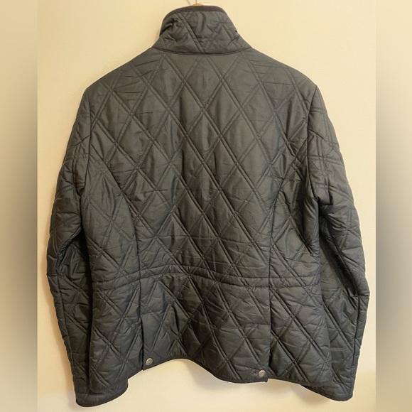 EDDIE BAUER- Black Insulated Quilted Jacket Full Zip Sz M Adj Waist Lined Casual - Picture 2 of 4